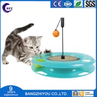 Three Levels Pet Cat Toy Tower Tracks Disc Cat Intelligence Amusement Triple Pay Disc Cat Toys Ball