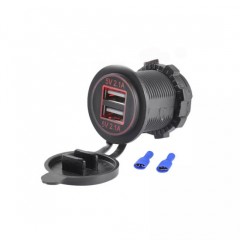 12V 24V Charging Port Outlet 5V 4.2A Dual USB Socket with DOT LED for Rocker Switch Panels图1