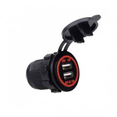 Automobiles 5V Car 3.1A Black Dual USB Socket with Cover图1