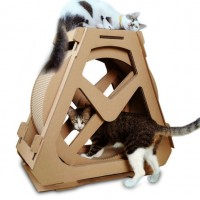 Ferris Wheel Cat Scratching Post Rotatable Cat Scratcher Creative Cat Crawl