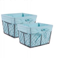 Muti-Purpose Wire Storage Baskets with Removable Fabric Liner