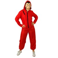 Salvador Dali La Casa De Papel Red Overall Jumpsuit TV & Movie Famous Costume