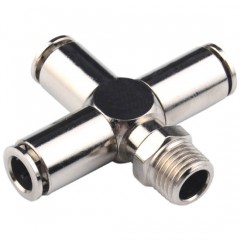 Copper Male 4 Four Way Pipe Connector  Pzr Tube Quick Joints图1