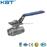 Stainless Steel Female Threaded 2PC Ball Valve with Mounting Pad