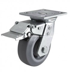 Edl Heavy Duty 5" 300kg Plate Brake TPE Caster Wheel (7025-56)图1