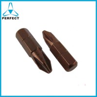 25mm 1/4 Inch Hex Shank Brown Color Coated Insert pH2 Screwdriver Bit