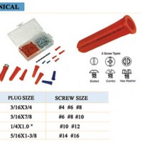 Plastic Anchor Wall Plug Conical Anchor Red Blue Anchor