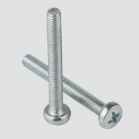 DIN7985 Cross Pan Head Machine Screw  White Zinc Plated