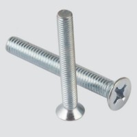 DIN965 Cross Flat Head Machine Screw  White Zinc Plated