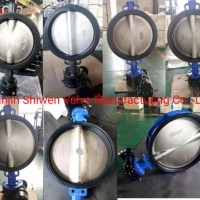 API/DIN/JIS Universal Wafer Type Butterfly Valve with Gear Actuator