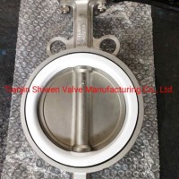CF8 Stainless Steel Butterfly Valve with PTFE Seat