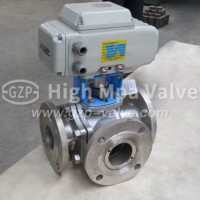 SS304/316/F304/F316/A105 High Qulaity Electric/Hydraulic Flange 3way Ball Valve