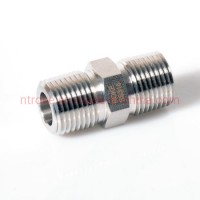 Stainless Steel High Pressure Forged Pipe Fittings NPT/BSPT Male Thread Connectors Hex Nipple