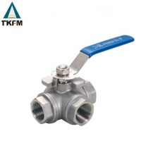 Stainless Steel 316 304 Three 3 Way Ball Valve