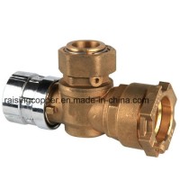 Water Meter Angle Lockable Ball Valve with Compression End Joint PE Pipe