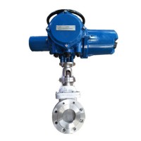 4"-40" CF8m SS304 Wafer Bonnet Knife Gate Valve with Electric Actuator