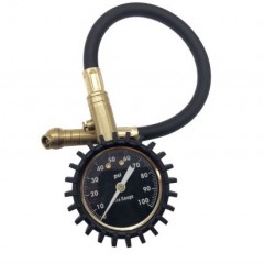 High Definition 2'' Dial Tire Air Pressure Gauge with a Reinforced Braided Rubber Hose and图1