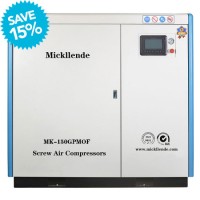 2019 Hot Sale Mickllende 110kw 150 HP 20m3min 446-741 Cfm Oil Free Silent Inverter Rotary Screw Air