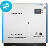 2019 Hot Sale Mickllende 100 HP 75 Kw Oil Free Water Lubricated Screw Air Kompresor for Medical Indu