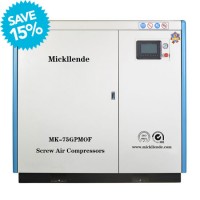 2019 Hot Sale Mickllende 75 HP 55 Kw Rotary Screw Type Oil Free Compressor with High Efficiency Aire