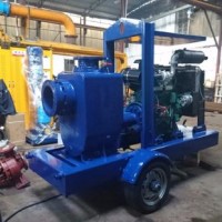 High Capacity Self Priming Diesel Engine Trash Pump with Trailer