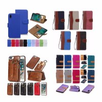 Mobile Phone Cases Removable Wallet PU Leather Case for iPhone X 8 7 6 Plus Samsung Note 8 S7 S8 Edg