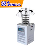 Vertical Top-Press Vial Sealing Manifold Gland Lab Vacuum Freeze Dryer