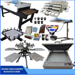 DIY Aluminum Economic 6 Color 6 Station Screen Printing Machine图1