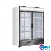 Commercial Open Double Glass Door Refrigerator with Mechanical Control  Display Chiller in Optional