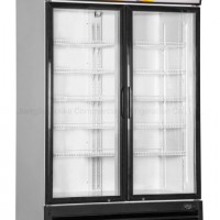 Hot Sales Double Glass Door Showcase with Big Capacity in Black/White/Grey Color for Commercial Refr