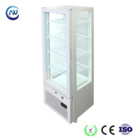 Commerical Upright Glass Door Energy Drink 4 Side Glass Display Refrigerator Yy-98f