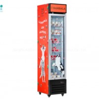 LED Lighting Hot Slim Line Commercial Upright Freezer with Optional Posters