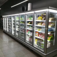 Supermarket Glass Door Display -20 Degrees Deep Freezer Upright Freezer