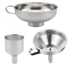 Funnel Durable Stainless Steel Kitchen Funnels with Strainer-Ideal for Transferring of Spices Liquid图1