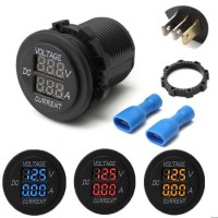 12V-24V Mini Digital Voltmeter Ammeter Voltage Current Meter 2in1 Car Motorcycle Unviersal