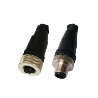 M12 3 and 4 Pin Pole Female Male Sensor Wireless Field Mountable Connector Straight 90 Degree Angled