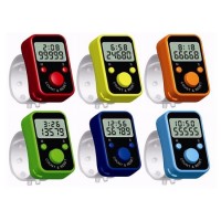 Multicolor 0-99999 Digital Handheld Clicker Tally Counter with Time Display