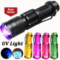 Mini UV LED Flashlight Torch 365nm Blacklight 395nm Violet Light Lamp CREE Zoomable UV Flashlights b