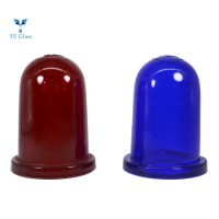 Red and Blue Molded Glass Dome Lamp Shade for Runway Signal Light