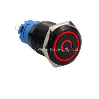 16mm Waterproof Metal Push Button Switch LED Light Black Momentary Latching Car Engine PC Power Swit