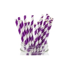 Biodegradable Drinking Purple Paper Straws for Party图1