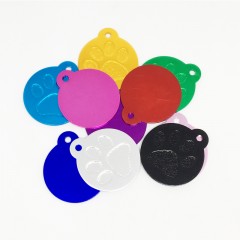 round shape aluminum dog tag with loop图3