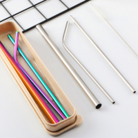 stainless steel straws set reusable colorful