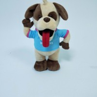 Stuffed dog with long tongue