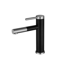 Basin faucet Health 304 stainless steel Black Waterfall