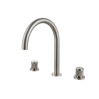 brushed Split 304 stainless steel three holes Basin faucet