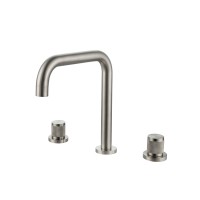 Split 304 stainless steel brushed three hole basin faucet