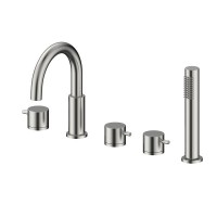 brushed split stainless steel mixed five hole bathtub faucet