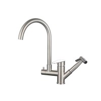 Pure three waterways kitchen faucet 304 stainless steel