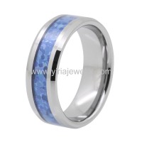 Imitation opal inlay tungsten carbide mens jewelry rings